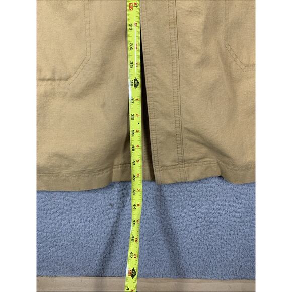 Vintage LL Bean Canvas Duster Long Chore Jacket Womens XL Deep Pile Fleece Aztec - Picture 7 of 16